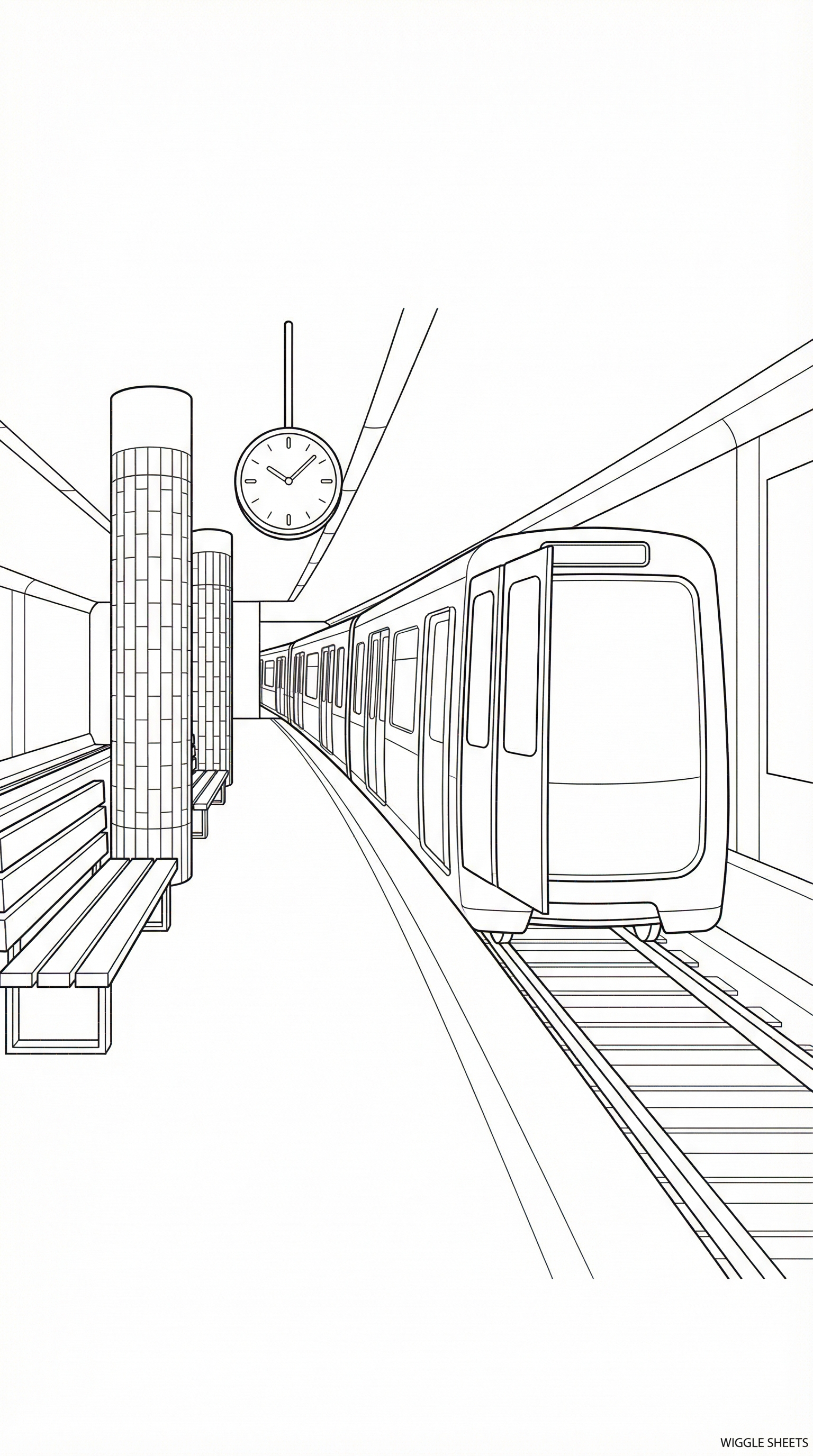 Subway Platform Coloring Page